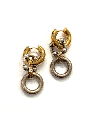 Paula Rosen Jewelry Sal Two Tone Earrings