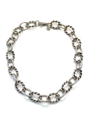 County Metalsmiths Sterling Silver Thick Twisted Oval Link Necklace