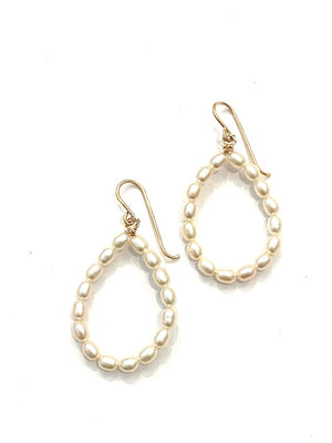 Sconset Flair Studio Pearl Teardrop Hoop Earrings