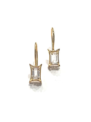 Erin Steel Jewelry 14k Gold White Topaz Earrings