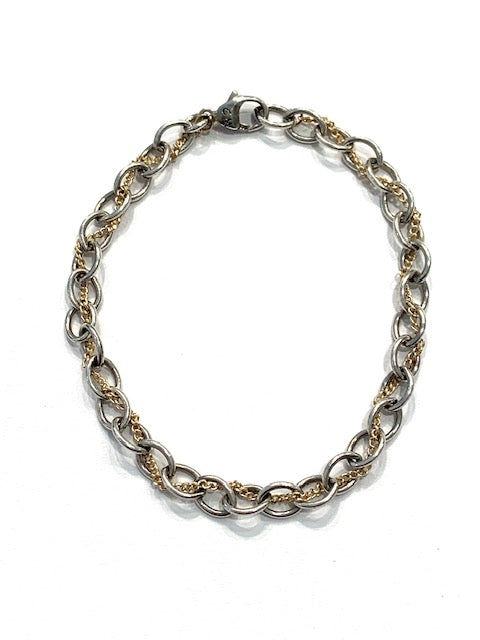 County Metalsmiths Two Tone Link Bracelet