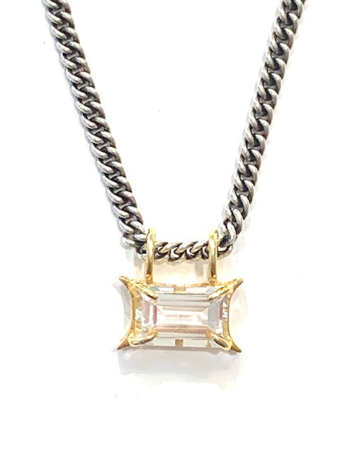 Erin Steele Jewelry Baby Topaz Pendant On Curb Chain