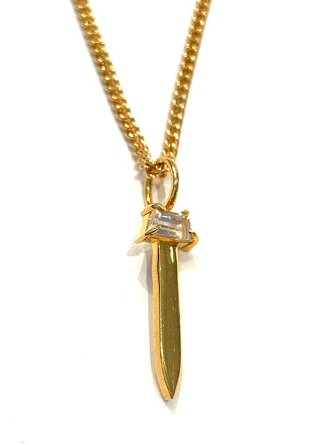 Erin Steele Jewelry White Topaz Baby Dagger Necklace