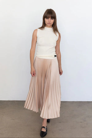 Loyd Ford Stella Satin Midi Skirt, Taupe