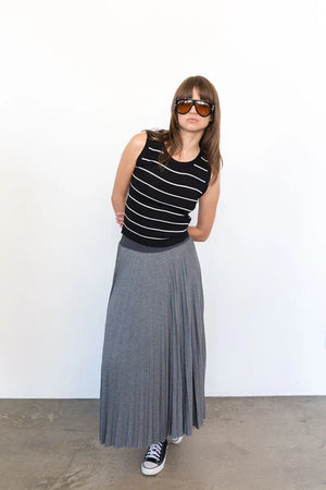 Loyd Ford Della Jersey Skirt, Charcoal