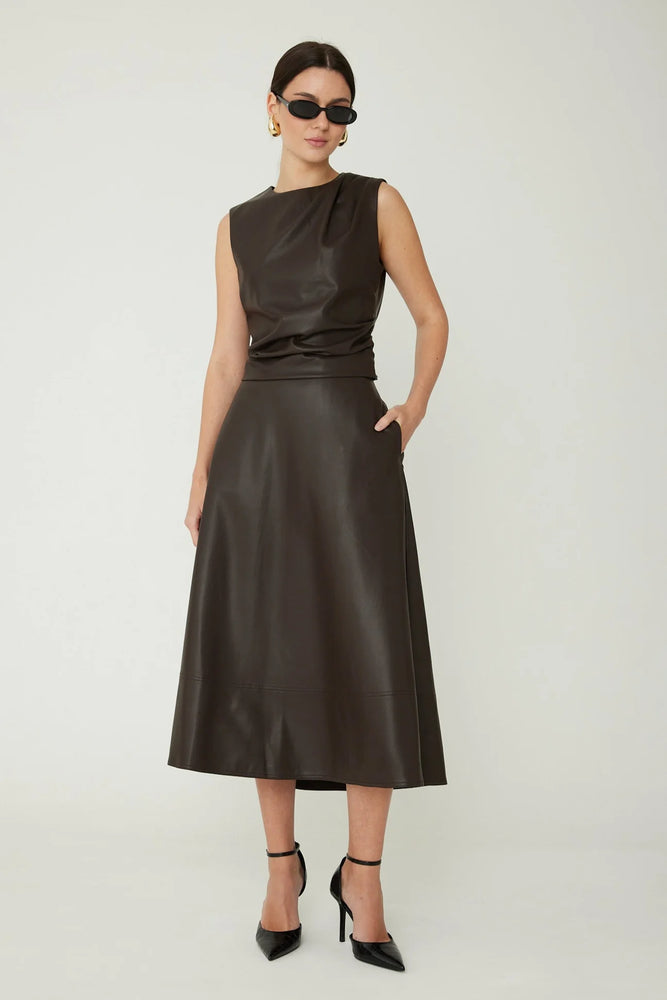 JS71 Laurent Vegan Leather Skirt