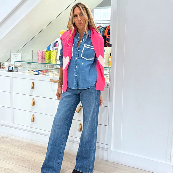 Kerri Rosenthal Jackie Cardigan, Neon Pink