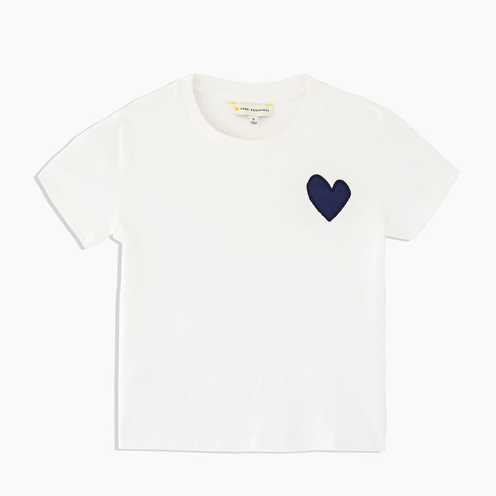 Kerri Rosenthal The Suke Tee Contrast Imperfect Heart, White