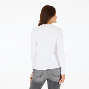 Kerri Rosenthal KR Long Sleeve Rib Tee, White
