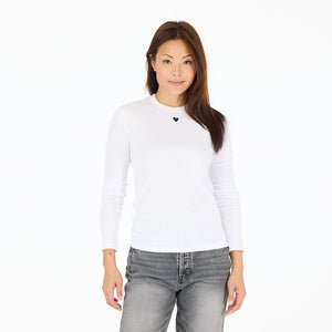 Kerri Rosenthal KR Long Sleeve Rib Tee, White