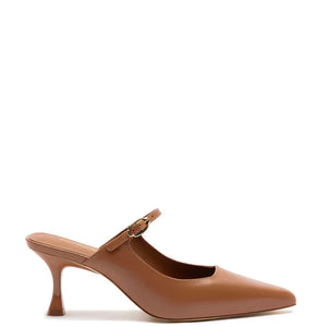 Larroude Ines Mule in Caramel Leather