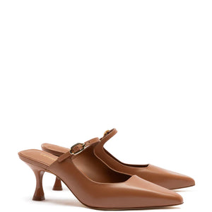 Larroude Ines Mule in Caramel Leather