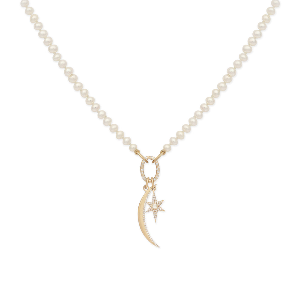 Liza Beth Jewelry Pearl Necklace with Charm Enhancer