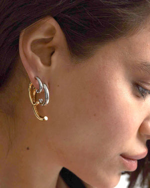 Demarson Two Tone Luna Earrings, Available in 2 Sizes