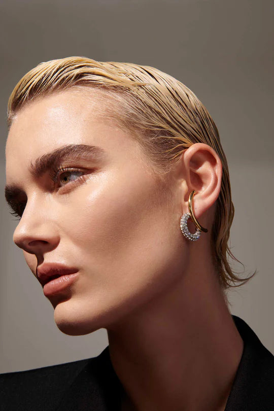 Demarson Marisa Pave Hoops, Available in 2 Sizes