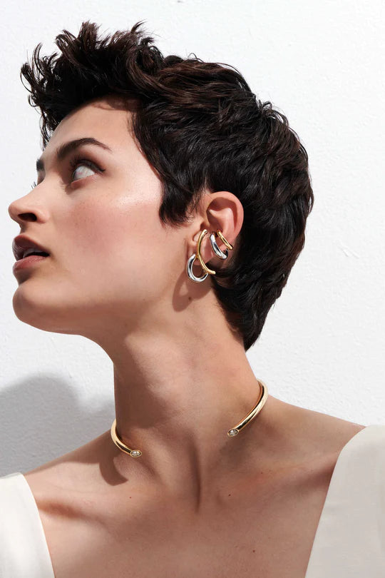 Demarson Marisa Two Tone Earrings, Available in 2 Sizes