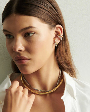 Demarson Marisa Two Tone Earrings, Available in 2 Sizes