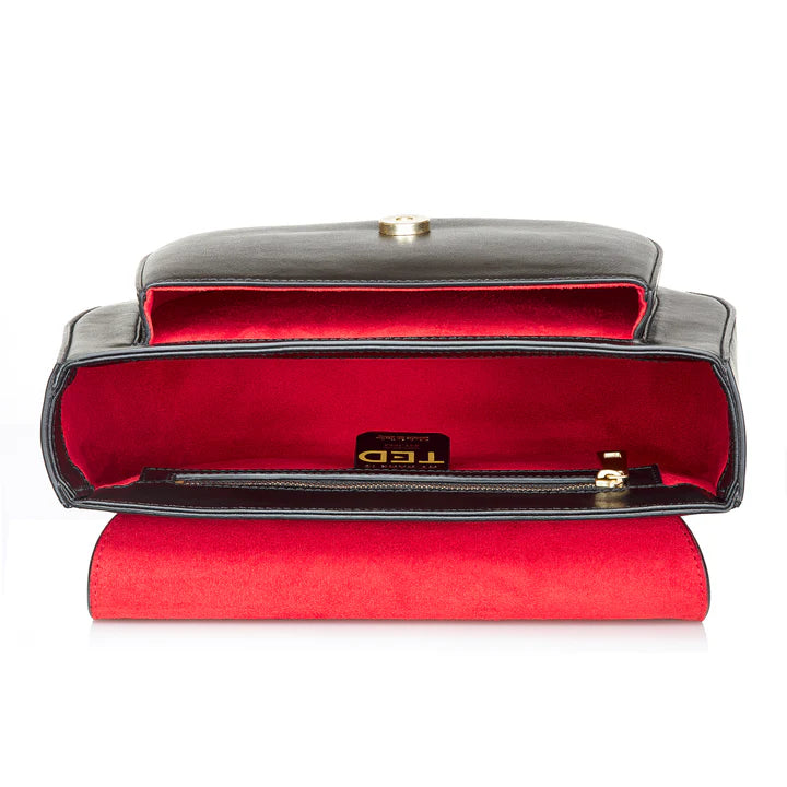 Ted 1942 Door Bag Crossbody, Black with Pink Door