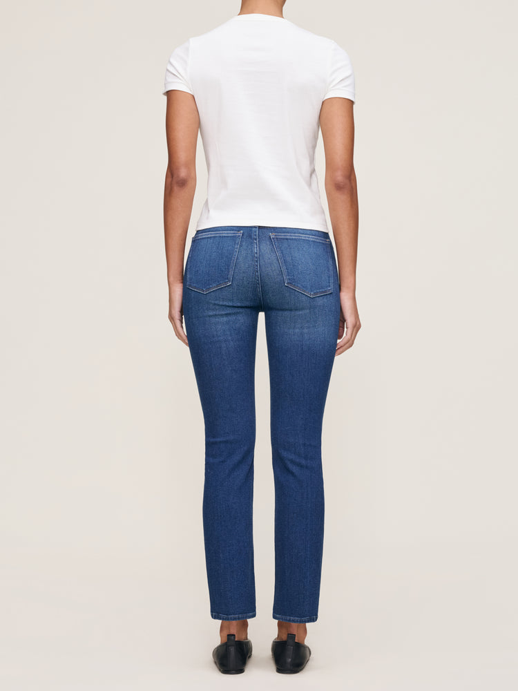 DL1961 Mara Straight: Mid Rise Instasculpt Ankle, Santa Monica