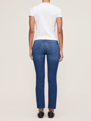 DL1961 Mara Straight: Mid Rise Instasculpt Ankle, Santa Monica