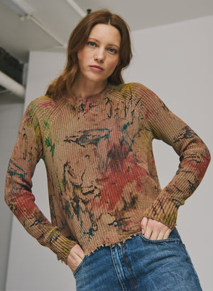 Autumn Cashmere Splatter Print Scallop Shaker