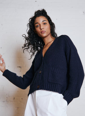 Autumn Cashmere Cropped V-Neck Cardigan with Pockets - Final Sale