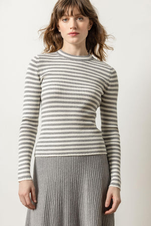 Lilla P Striped Crewneck Sweater