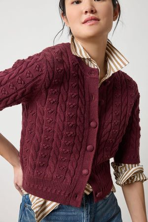 Lilla P Short Sleeve Cardigan Sweater