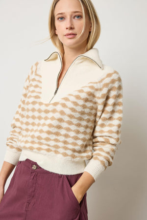 Lilla P Mixed Stitch Half Zip