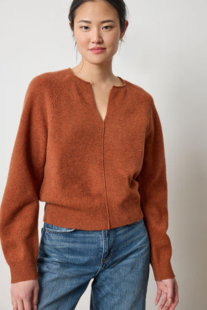 Lilla P Split Neck Raglan Pullover
