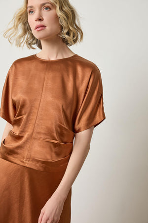 Lilla P Satin Dolman Short Sleeve