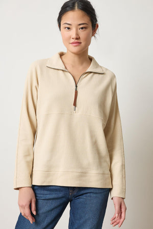 Lilla P Dolman Oversized Half Zip Top