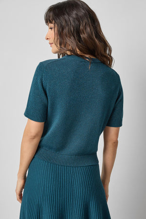Lilla P Short Sleeve Sparkle Sweater