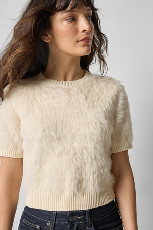 Lilla P Short Sleeve Brushed Crewneck