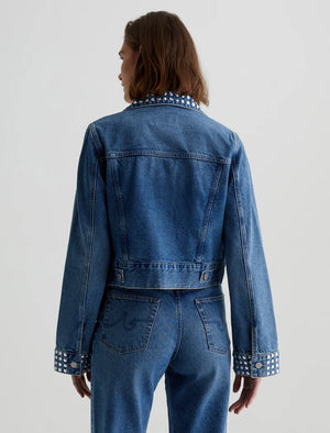 AG Jeans Studded Isa Cropped Trucker Jacket