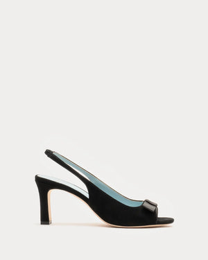 Frances Valentine Reese Suede Slingback with Satin Bow