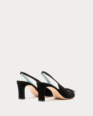 Frances Valentine Reese Suede Slingback with Satin Bow