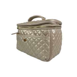 PurseN Classic Train Case, Pearl Quilted