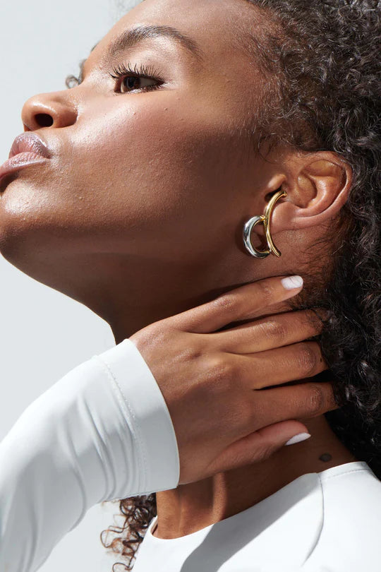 Demarson Marisa Two Tone Earrings, Available in 2 Sizes