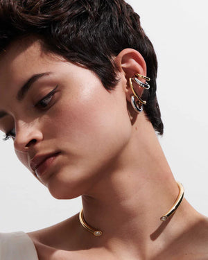 Demarson Marisa Two Tone Earrings, Available in 2 Sizes