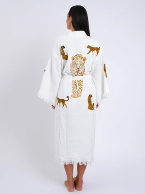 
            
                Load image into Gallery viewer, Dervis Leopard Kimono, Gold
            
        