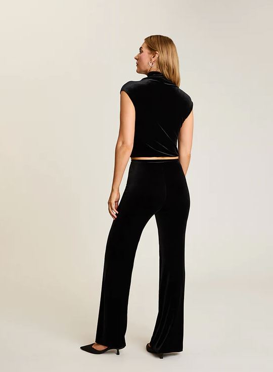 Commando Velvet Draped Mock-Neck Crop Top
