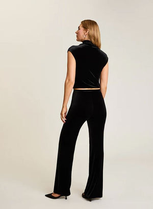 Commando Velvet Draped Mock-Neck Crop Top
