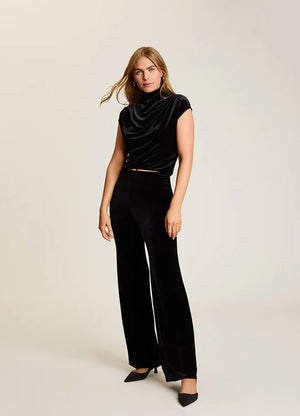 Commando Velvet Draped Mock-Neck Crop Top