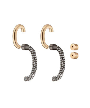 Demarson Pave Luna Earrings, Available in 2 Sizes