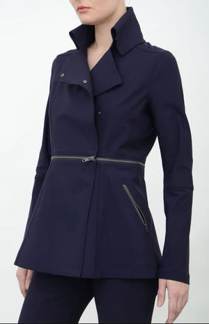 Elaine Kim Tech Stretch Zip-Off Moto Jacket, Aubergine