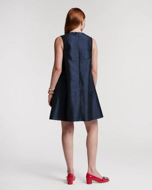 Frances Valentine Alice Shift Dress with Sequin Flower Paradise Poppy