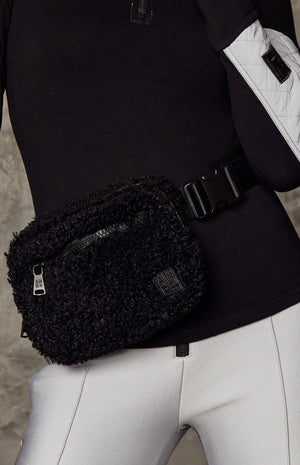 Alp n Rock City Shearling Belt Bag, Black