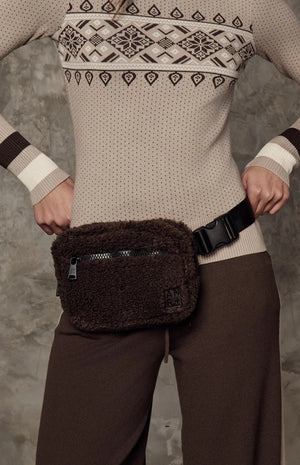 Alp n Rock City Shearling Belt Bag, Coffee