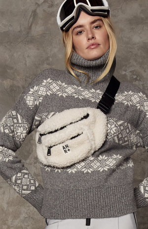 Alp n Rock Everyday Shearling Belt Bag, Ivory